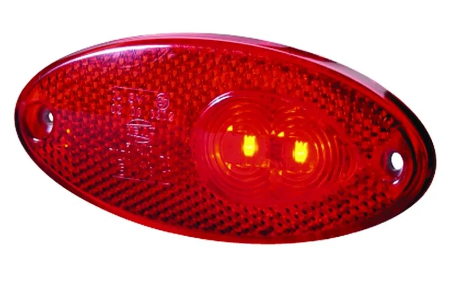 964295101 – HELLA Tail Light Assembly, LED Red Lens Clear Bulb Single With Reflex Reflector 4 X 1.8 Inch Oval